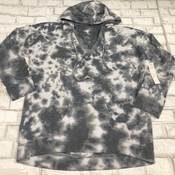 Theo & Spence Gray Tie-Dye Women's Hoodie SzL - Picture 5 of 8